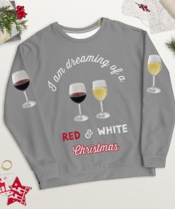 I'm Dreaming of Red & White Christmas.. Ugly Sweatshirt in Tinsel Gray